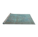 Sideview of Machine Washable Persian Light Blue Traditional Rug, wshtr4301lblu