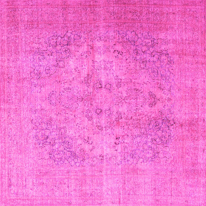 Square Machine Washable Persian Pink Traditional Rug, wshtr4301pnk