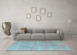 Machine Washable Persian Light Blue Traditional Rug in a Living Room, wshtr4301lblu