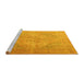 Sideview of Machine Washable Persian Yellow Traditional Rug, wshtr4301yw