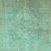 Square Persian Turquoise Traditional Rug, tr4301turq