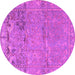 Round Machine Washable Animal Pink Traditional Rug, wshtr4302pnk