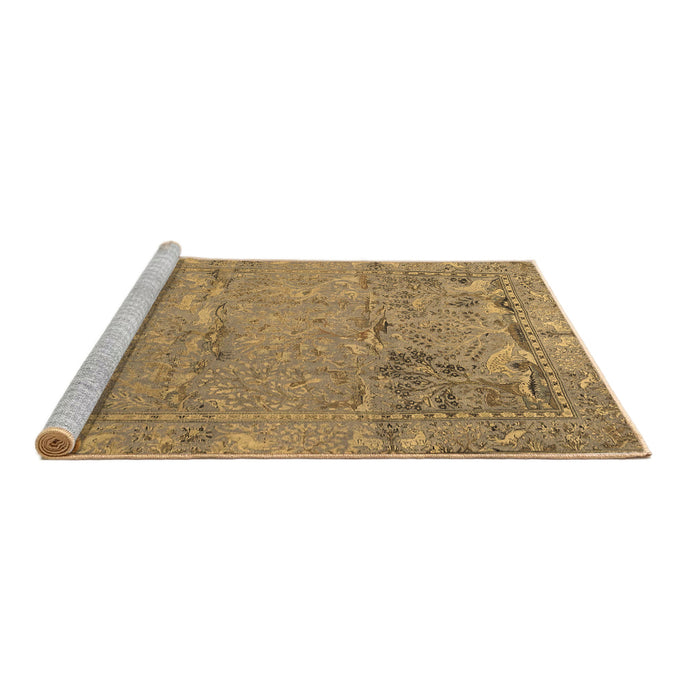 Sideview of Machine Washable Animal Brown Traditional Rug, wshtr4302brn