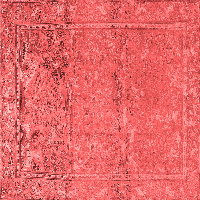Machine Washable Animal Red Traditional Rug, wshtr4302red