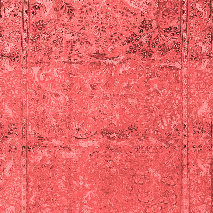 Machine Washable Animal Red Traditional Rug, wshtr4302red