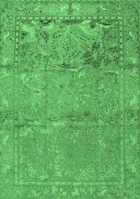 Animal Emerald Green Traditional Rug, tr4302emgrn