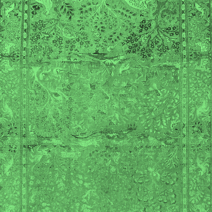Animal Emerald Green Traditional Rug, tr4302emgrn