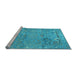 Sideview of Machine Washable Animal Light Blue Traditional Rug, wshtr4302lblu