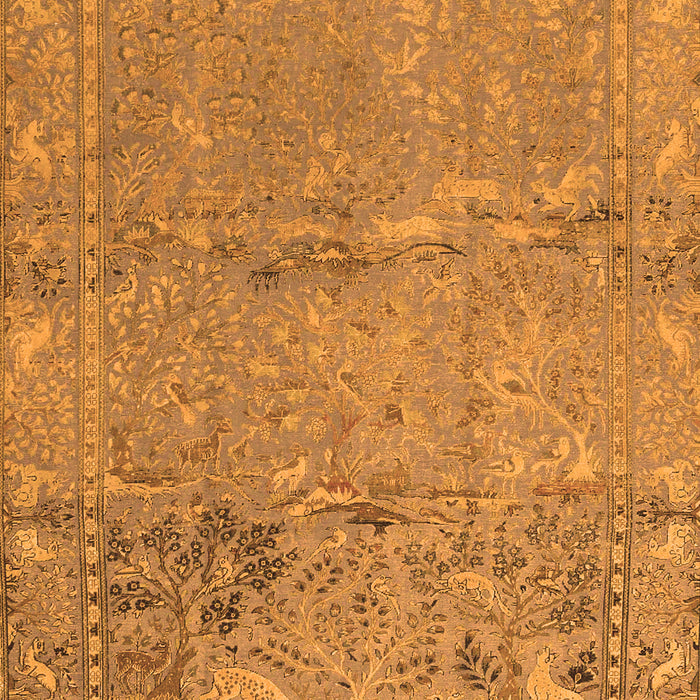 Serging Thickness of Machine Washable Animal Orange Traditional Area Rugs, wshtr4302org