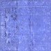 Square Machine Washable Animal Blue Traditional Rug, wshtr4302blu