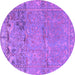 Round Animal Purple Traditional Rug, tr4302pur