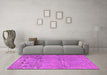 Machine Washable Animal Pink Traditional Rug in a Living Room, wshtr4302pnk