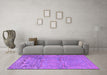 Machine Washable Animal Purple Traditional Area Rugs in a Living Room, wshtr4302pur