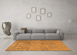 Machine Washable Animal Orange Traditional Area Rugs in a Living Room, wshtr4302org