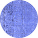 Round Animal Blue Traditional Rug, tr4302blu