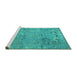 Sideview of Machine Washable Animal Turquoise Traditional Area Rugs, wshtr4302turq