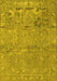 Machine Washable Animal Yellow Traditional Rug, wshtr4302yw