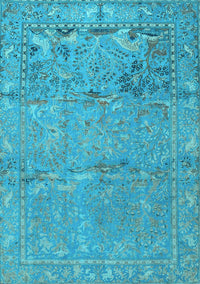 Animal Light Blue Traditional Rug, tr4302lblu