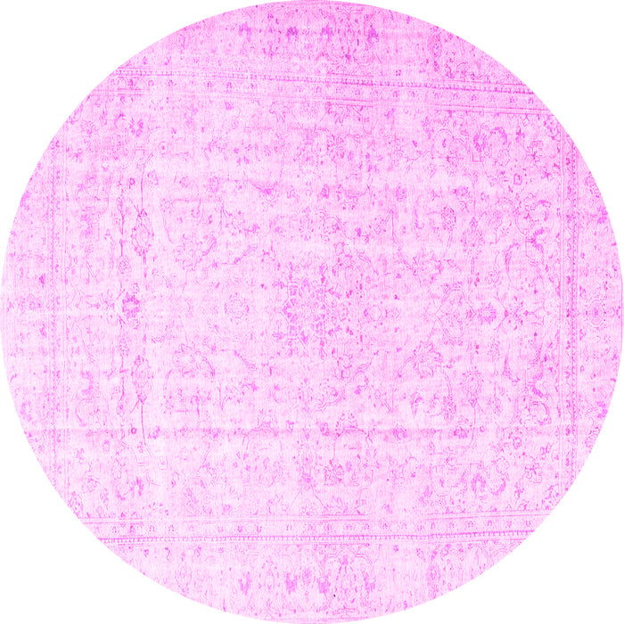 Round Persian Pink Traditional Rug, tr4303pnk