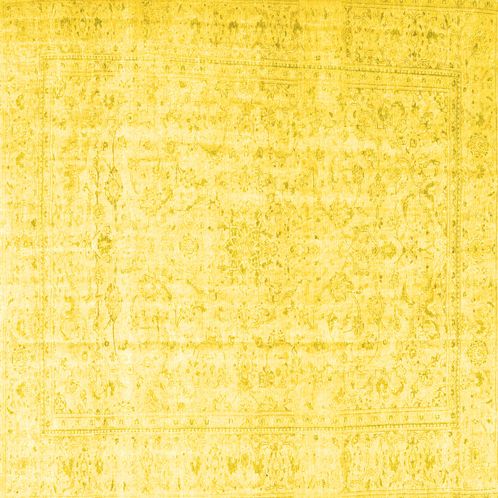 Square Persian Yellow Traditional Rug, tr4303yw