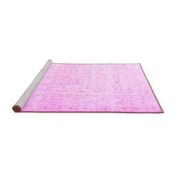 Sideview of Machine Washable Persian Pink Traditional Rug, wshtr4303pnk