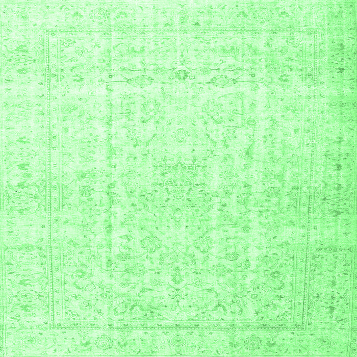 Square Persian Emerald Green Traditional Rug, tr4303emgrn