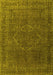 Machine Washable Persian Yellow Traditional Rug, wshtr4304yw