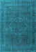 Machine Washable Persian Light Blue Traditional Rug, wshtr4304lblu