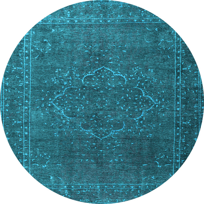 Round Persian Light Blue Traditional Rug, tr4304lblu
