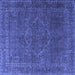 Square Persian Blue Traditional Rug, tr4304blu