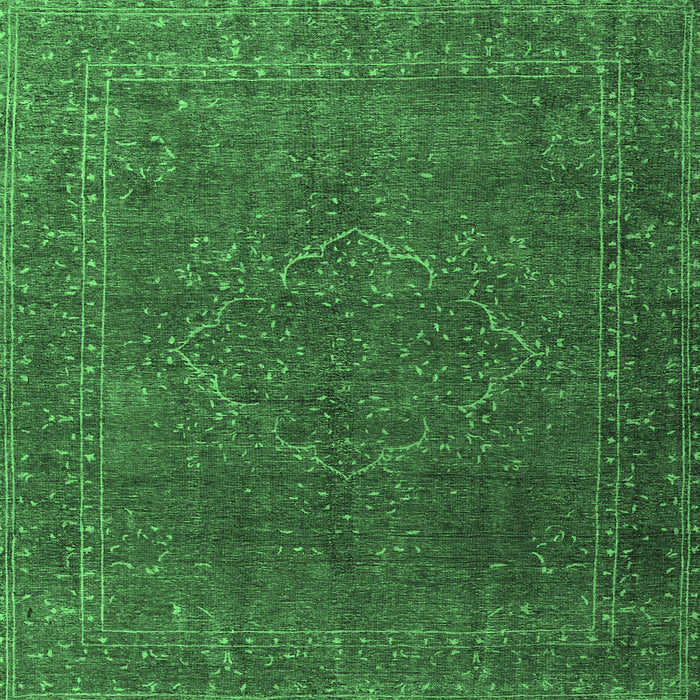 Square Machine Washable Persian Emerald Green Traditional Area Rugs, wshtr4304emgrn