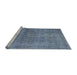 Sideview of Machine Washable Traditional Azure Blue Rug, wshtr4305