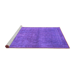 Sideview of Machine Washable Persian Purple Bohemian Area Rugs, wshtr4305pur