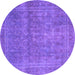 Round Persian Purple Bohemian Rug, tr4305pur