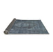 Sideview of Traditional Light Slate Gray Persian Rug, tr4306