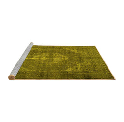 Sideview of Machine Washable Persian Yellow Traditional Rug, wshtr4306yw