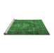 Sideview of Machine Washable Persian Emerald Green Traditional Area Rugs, wshtr4306emgrn