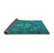 Sideview of Persian Turquoise Traditional Rug, tr4306turq