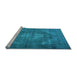 Sideview of Machine Washable Persian Light Blue Traditional Rug, wshtr4306lblu