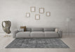 Machine Washable Persian Gray Traditional Rug in a Living Room,, wshtr4306gry