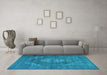 Machine Washable Persian Light Blue Traditional Rug in a Living Room, wshtr4306lblu