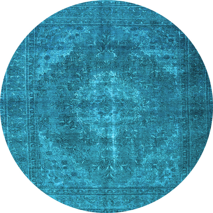Round Persian Light Blue Traditional Rug, tr4306lblu