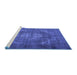 Sideview of Machine Washable Persian Blue Traditional Rug, wshtr4306blu