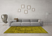 Machine Washable Persian Yellow Traditional Rug in a Living Room, wshtr4306yw