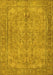 Machine Washable Persian Yellow Traditional Rug, wshtr4307yw