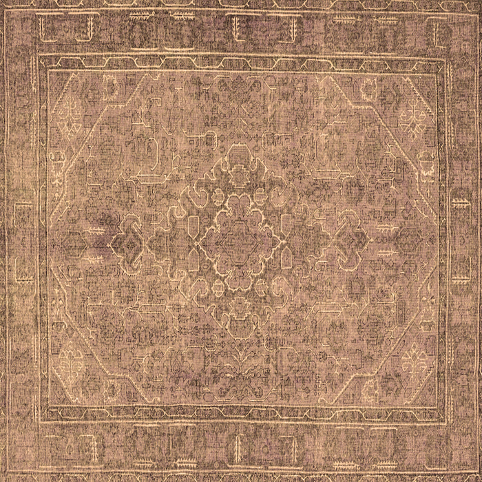 Square Machine Washable Persian Brown Traditional Rug, wshtr4307brn