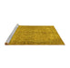 Sideview of Machine Washable Persian Yellow Traditional Rug, wshtr4307yw