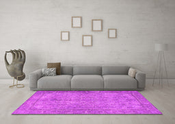 Machine Washable Persian Pink Traditional Rug in a Living Room, wshtr4307pnk