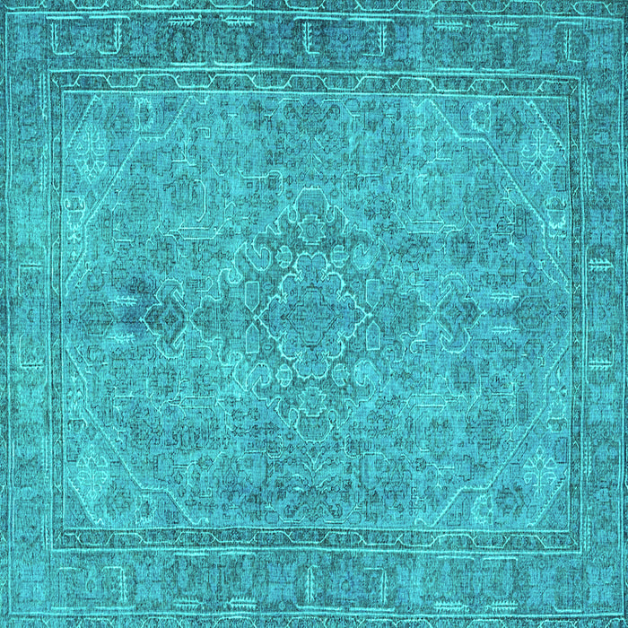 Square Machine Washable Persian Turquoise Traditional Area Rugs, wshtr4307turq
