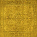 Square Persian Yellow Traditional Rug, tr4307yw